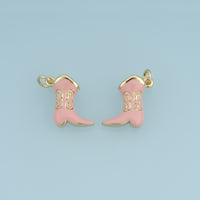 18K Gold Filled Cowboy Boot Charm,Enamel Western Boot Pendant Vintage Style Animal Free Charm for Bracelet Necklace DIY Jewelry Making