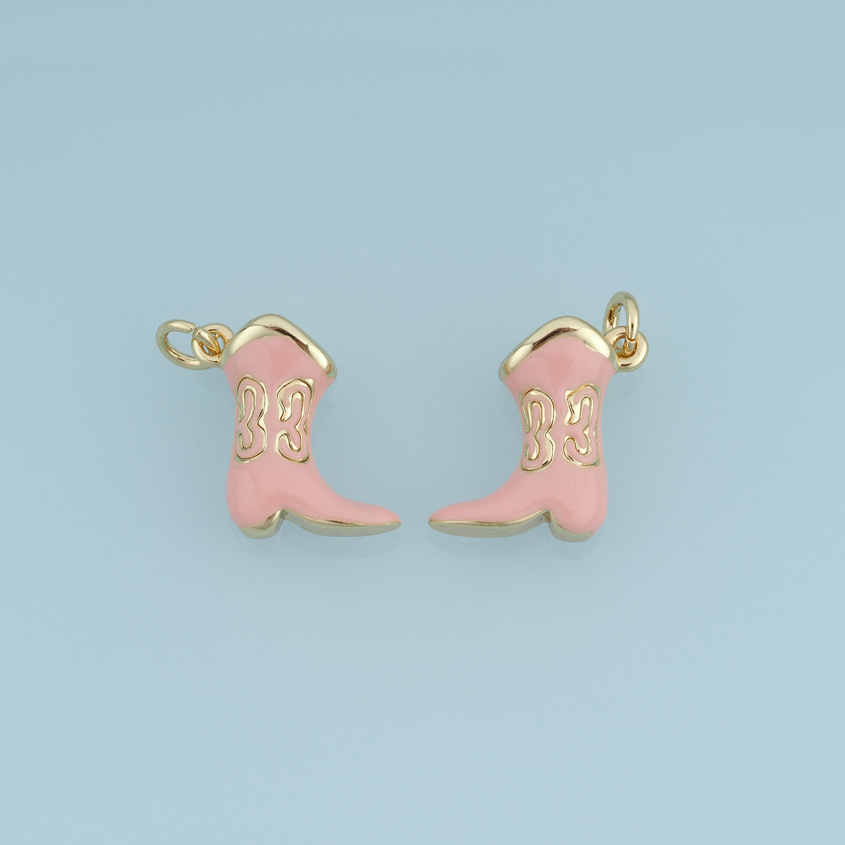 18K Gold Filled Cowboy Boot Charm,Enamel Western Boot Pendant Vintage Style Animal Free Charm for Bracelet Necklace DIY Jewelry Making