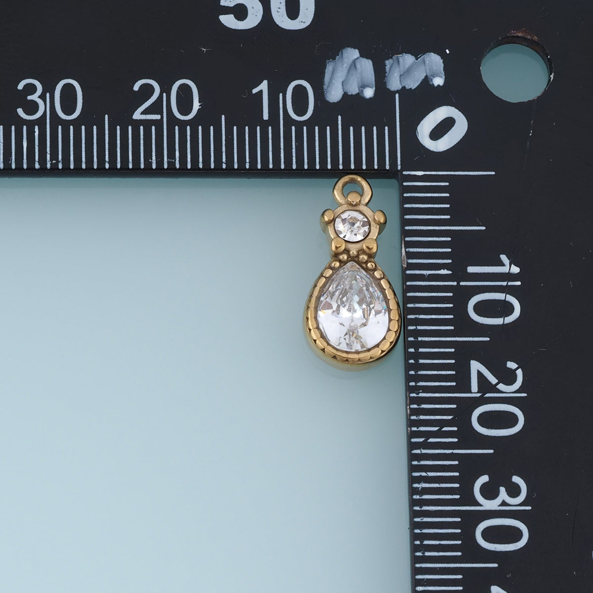 Teardrop Crystal Pendant,14K Gold Silver Clear Gemstone Charm DIY Charm for Necklace Bracelet Making