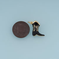 18K Gold Filled Cowboy Boot Charm,Enamel Western Boot Pendant Vintage Style Animal Free Charm for Bracelet Necklace DIY Jewelry Making