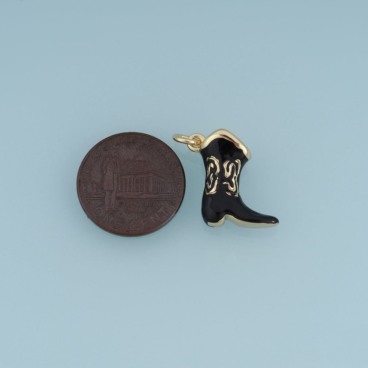 18K Gold Filled Cowboy Boot Charm,Enamel Western Boot Pendant Vintage Style Animal Free Charm for Bracelet Necklace DIY Jewelry Making