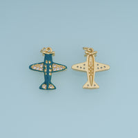 18K Gold Filled Airplane Charm,Enamel Plane Pendant Travel Charm with Sparkle Details for Bracelet Necklace DIY Jewelry Making Supply