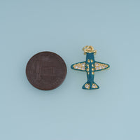 18K Gold Filled Airplane Charm,Enamel Plane Pendant Travel Charm with Sparkle Details for Bracelet Necklace DIY Jewelry Making Supply