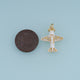 18K Gold Filled Airplane Charm,Enamel Plane Pendant Travel Charm with Sparkle Details for Bracelet Necklace DIY Jewelry Making Supply