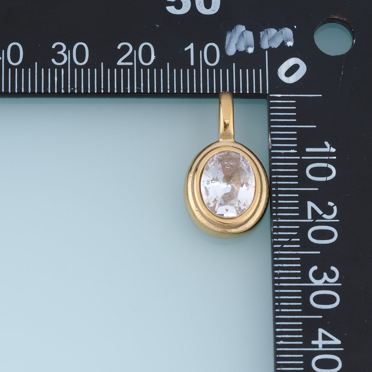 Oval Gemstone Pendant,14K Gold Colorful Crystal Charm DIY Charm for Necklace Bracelet Making