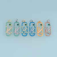 18K Gold Filled Bamboo Leaf Charm,Colorful Enamel Bamboo Leaf Pendant Nature Charm for Bracelet Necklace DIY Jewelry Making Supply