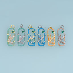 18K Gold Filled Bamboo Leaf Charm,Colorful Enamel Bamboo Leaf Pendant Nature Charm for Bracelet Necklace DIY Jewelry Making Supply