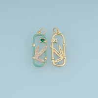 18K Gold Filled Bamboo Leaf Charm,Colorful Enamel Bamboo Leaf Pendant Nature Charm for Bracelet Necklace DIY Jewelry Making Supply