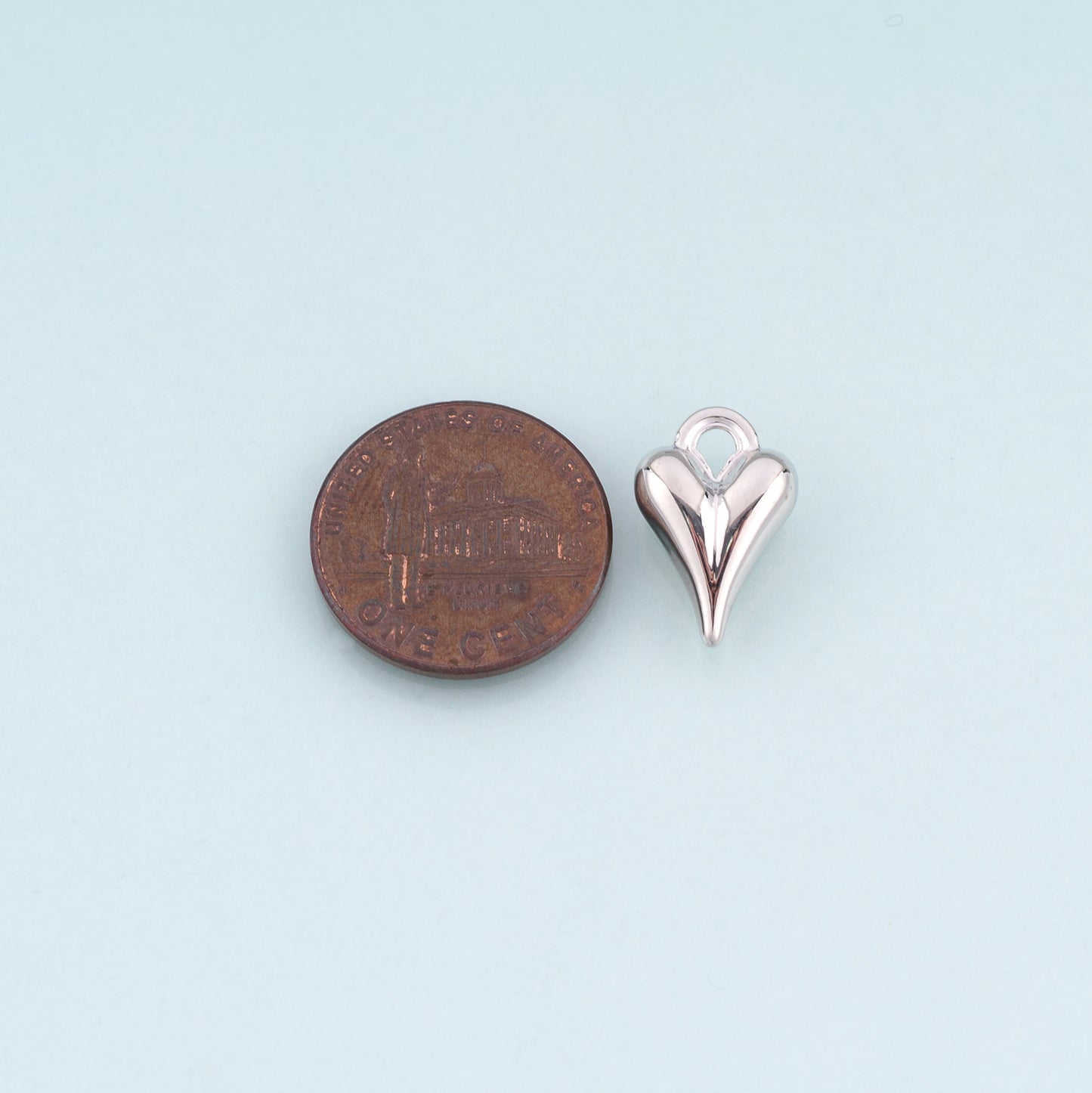 18K Gold Filled Heart Pendant,Minimalist Heart Charm Bracelet Necklace for DIY Jewelry Making Supply