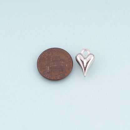 18K Gold Filled Heart Pendant,Minimalist Heart Charm Bracelet Necklace for DIY Jewelry Making Supply