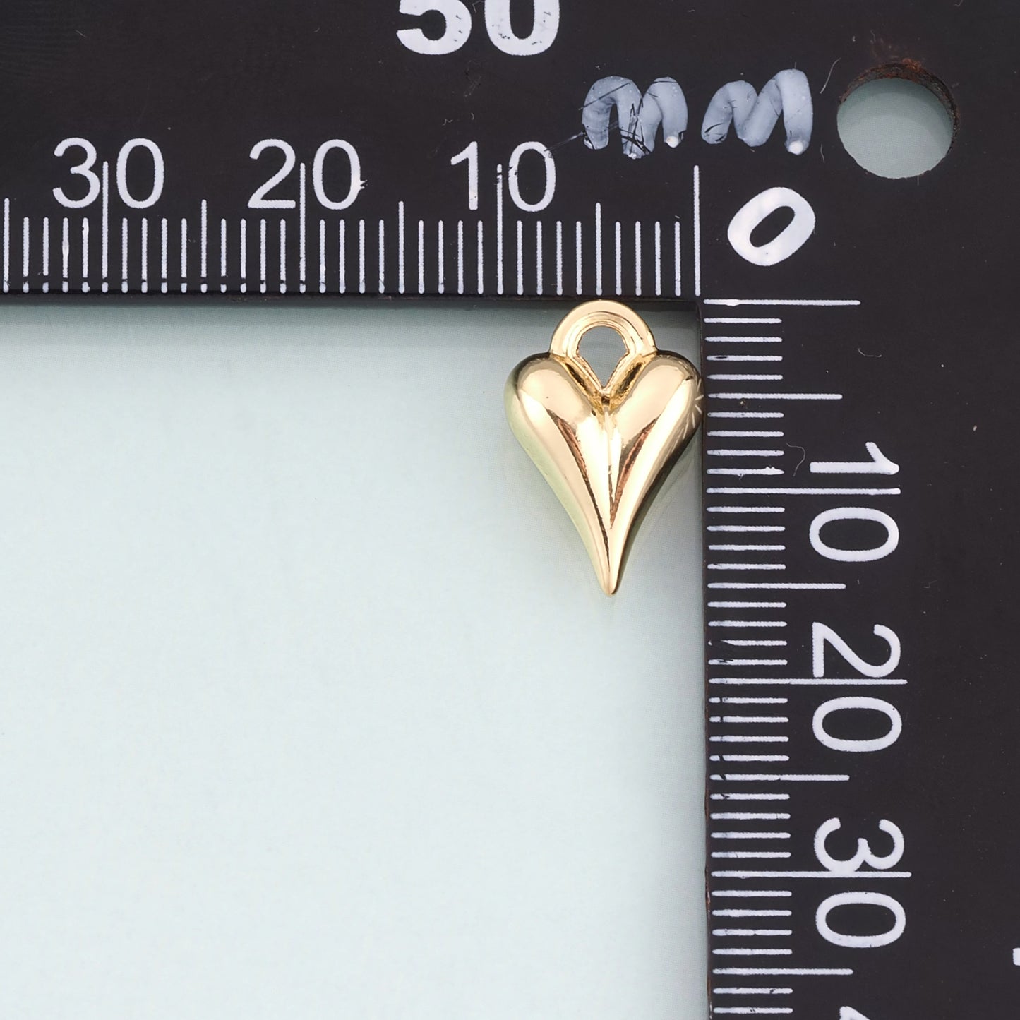18K Gold Filled Heart Pendant,Minimalist Heart Charm Bracelet Necklace for DIY Jewelry Making Supply