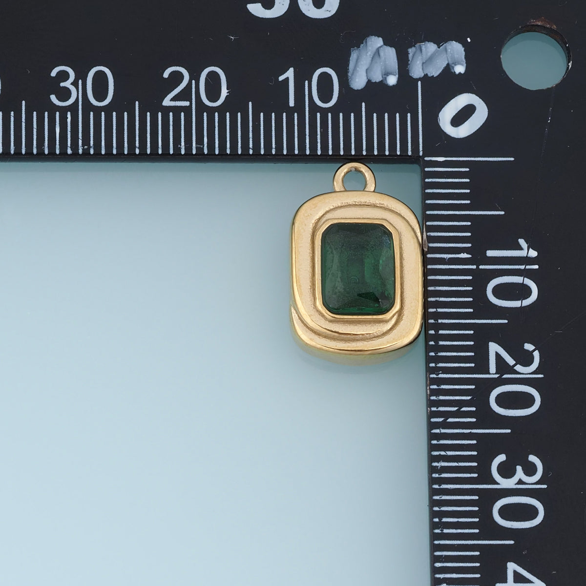 Rectangle Gemstone Pendant,14K Gold Vintage Colorful Charm DIY Charm for Necklace Bracelet Making