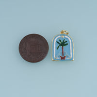 18K Gold Filled Palm Tree Charm,Enamel Tropical Palm Tree Pendant Beach Charm for Bracelet Necklace DIY Jewelry Making Supply