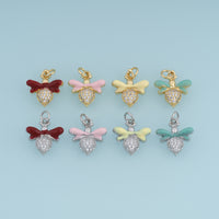 18K Gold Filled Bee Charm,Colorful Enamel Bee Pendant Cute Insect Charm for Bracelet Necklace DIY Jewelry Making Supply