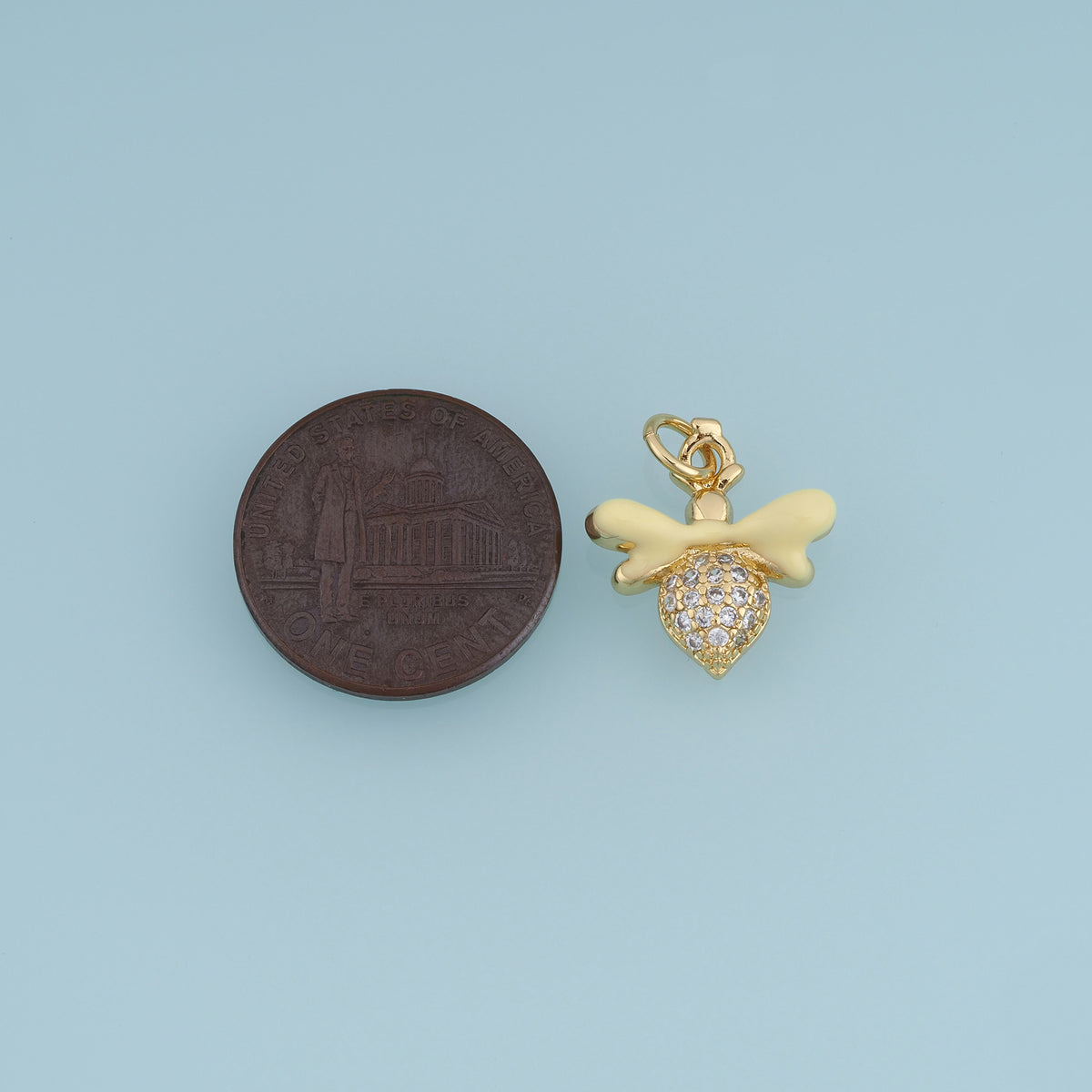 18K Gold Filled Bee Charm,Colorful Enamel Bee Pendant Cute Insect Charm for Bracelet Necklace DIY Jewelry Making Supply