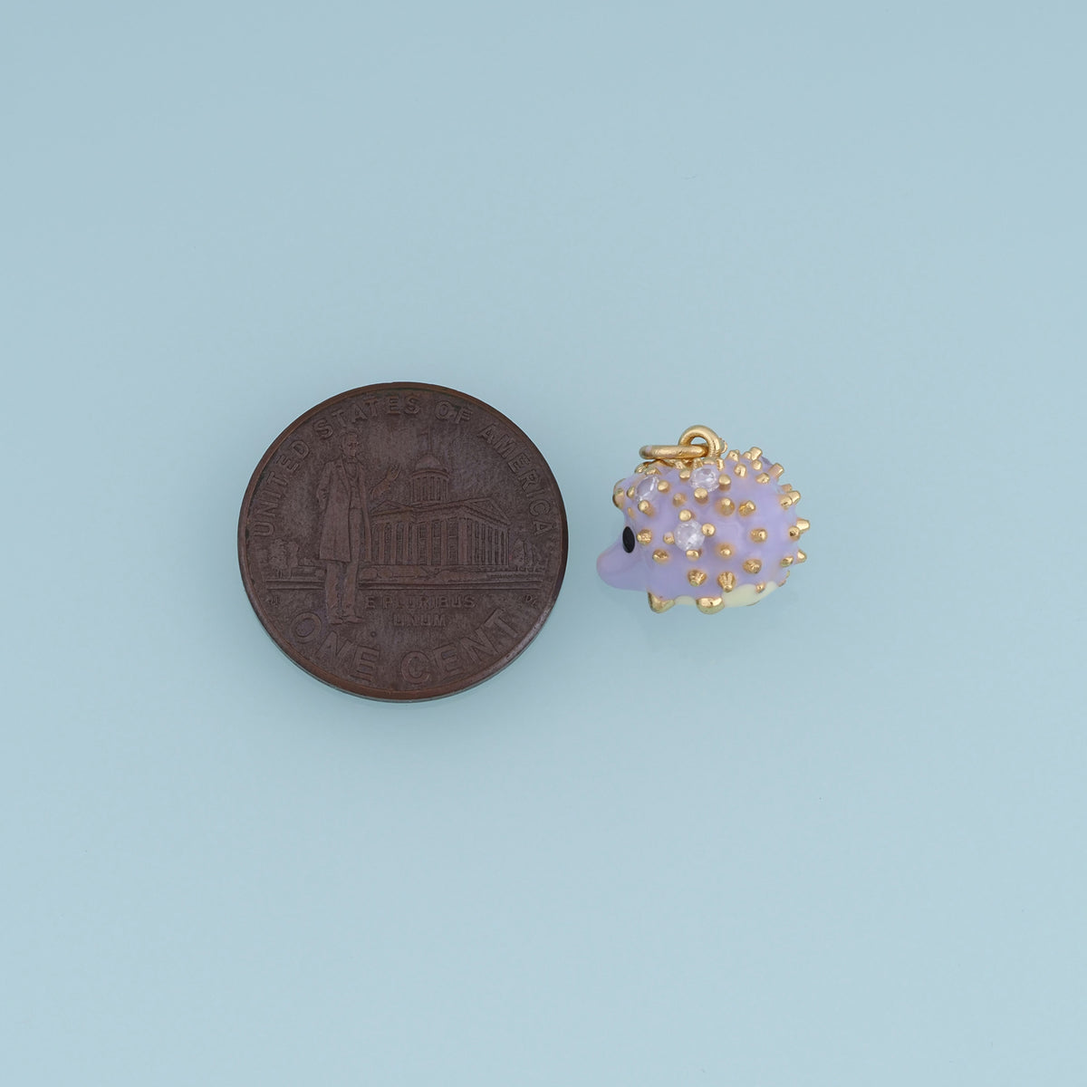 18K Gold Filled Hedgehog Charm,Colorful Enamel Hedgehog Pendant Cute Animal Charm for Bracelet Necklace DIY Jewelry Making Supply