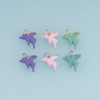 18K Gold Filled Flying Pig Charm,Colorful Enamel Pig Pendant Cute Animal Charm for Bracelet Necklace DIY Jewelry Making Supply