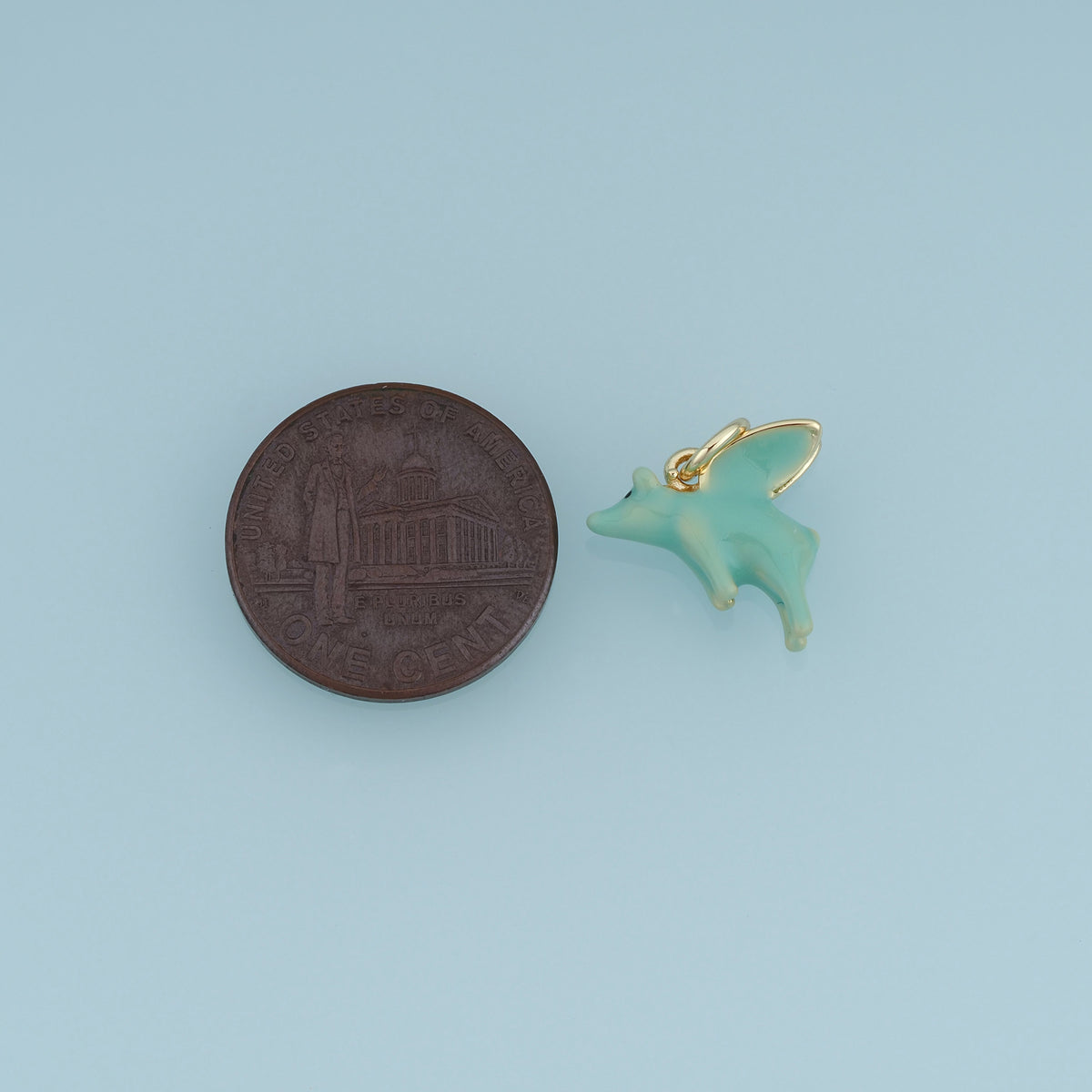 18K Gold Filled Flying Pig Charm,Colorful Enamel Pig Pendant Cute Animal Charm for Bracelet Necklace DIY Jewelry Making Supply