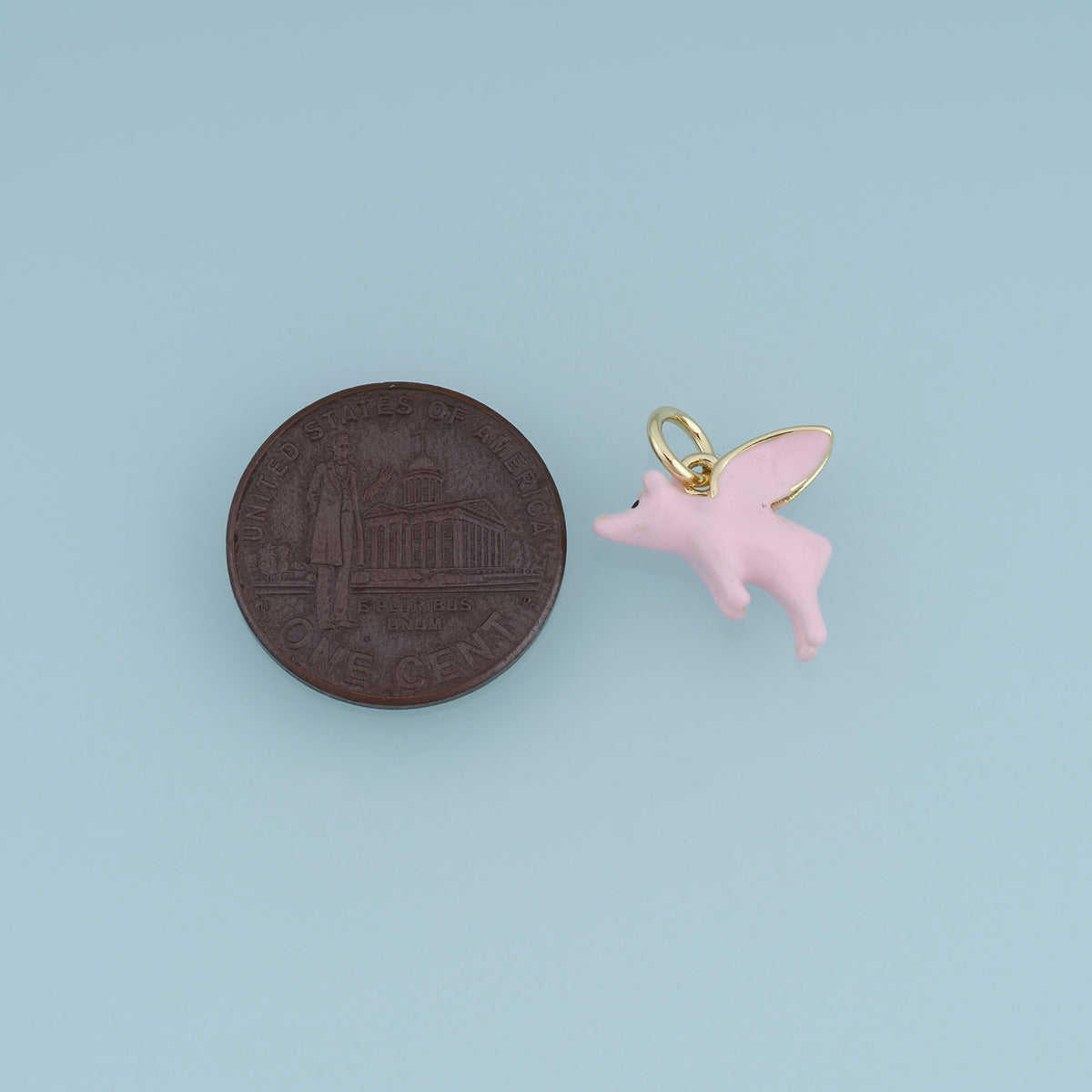 18K Gold Filled Flying Pig Charm,Colorful Enamel Pig Pendant Cute Animal Charm for Bracelet Necklace DIY Jewelry Making Supply