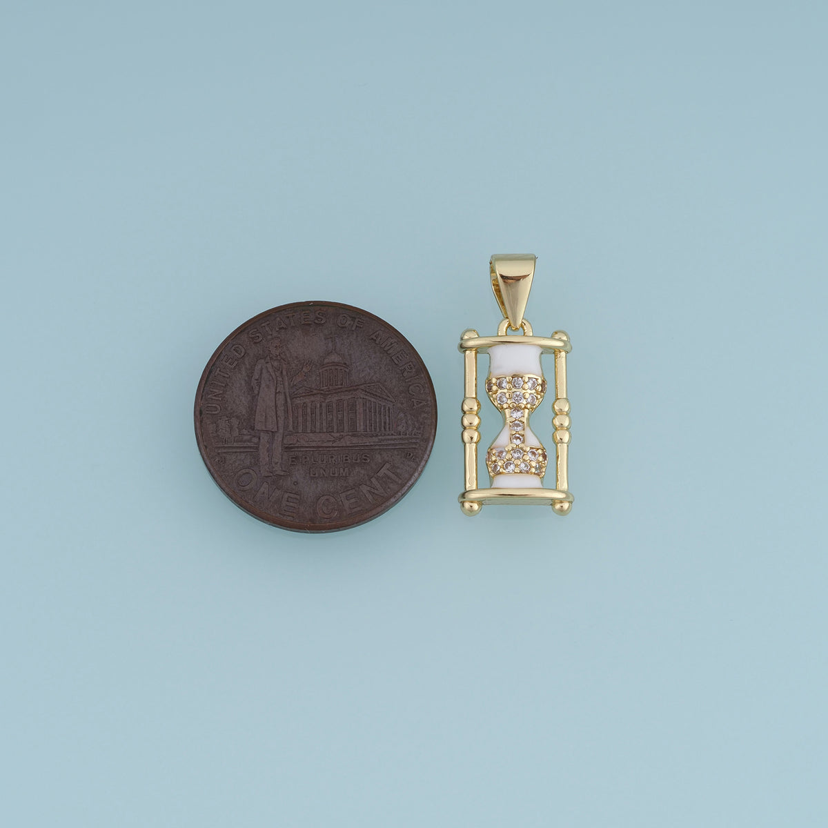 18K Gold Filled Hourglass Charm,Enamel Hourglass Pendant Vintage Time Charm for Bracelet Necklace DIY Jewelry Making Supply