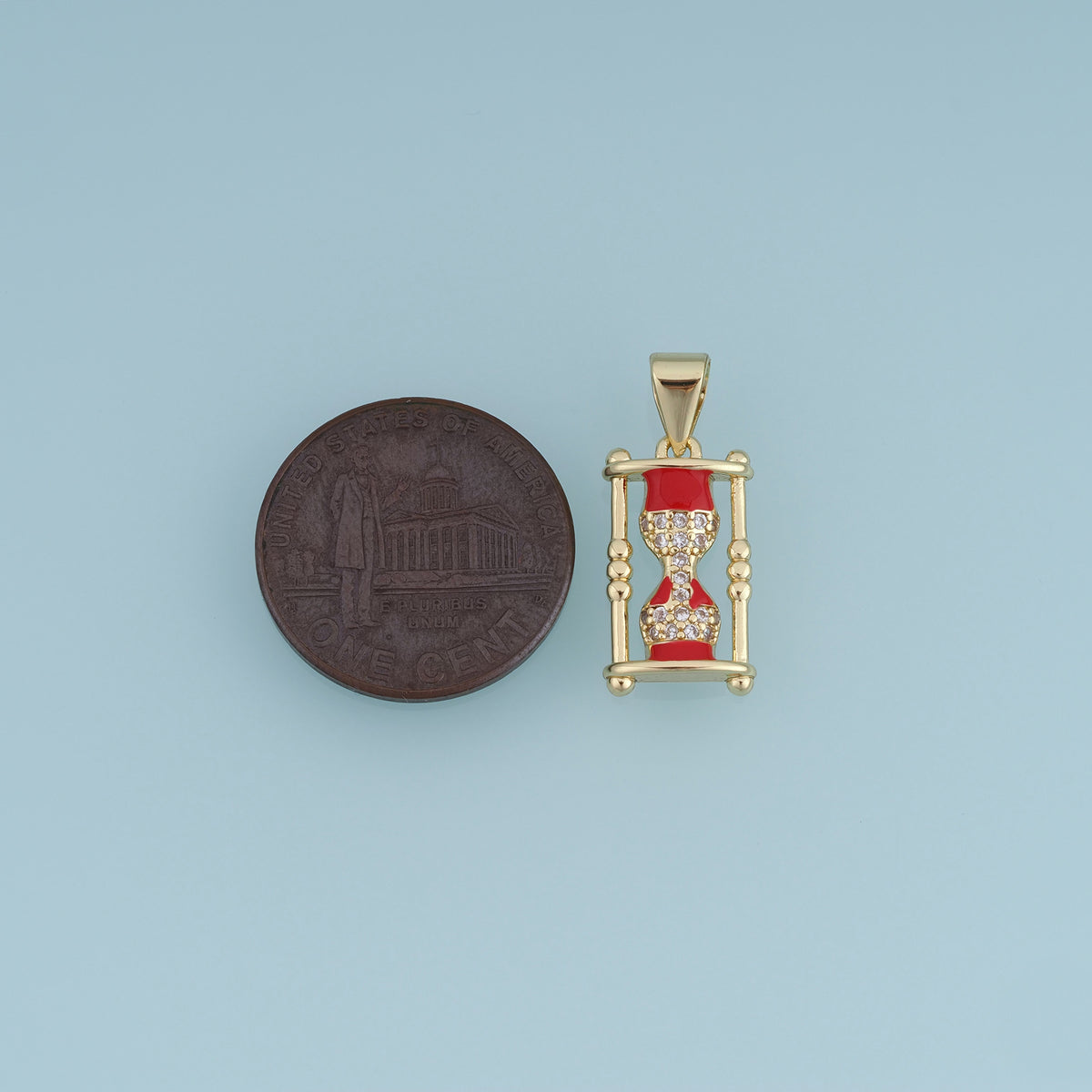 18K Gold Filled Hourglass Charm,Enamel Hourglass Pendant Vintage Time Charm for Bracelet Necklace DIY Jewelry Making Supply