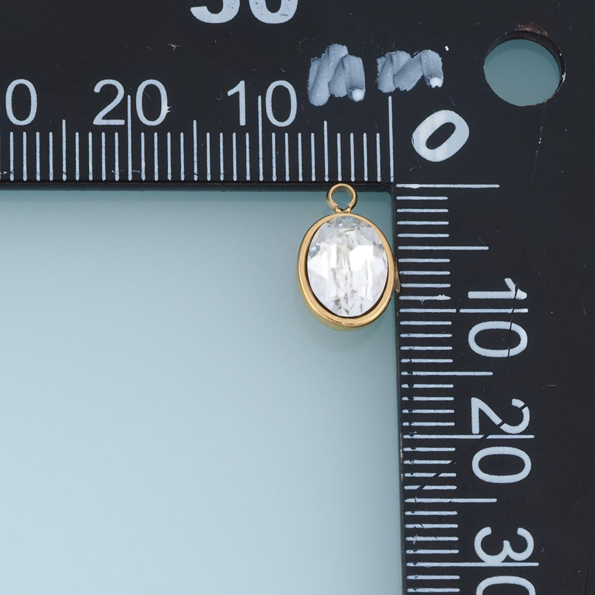 Oval Crystal Pendant,14K Gold Elegant Pink Purple Clear Gemstone Charm DIY Charm for Necklace Bracelet Making