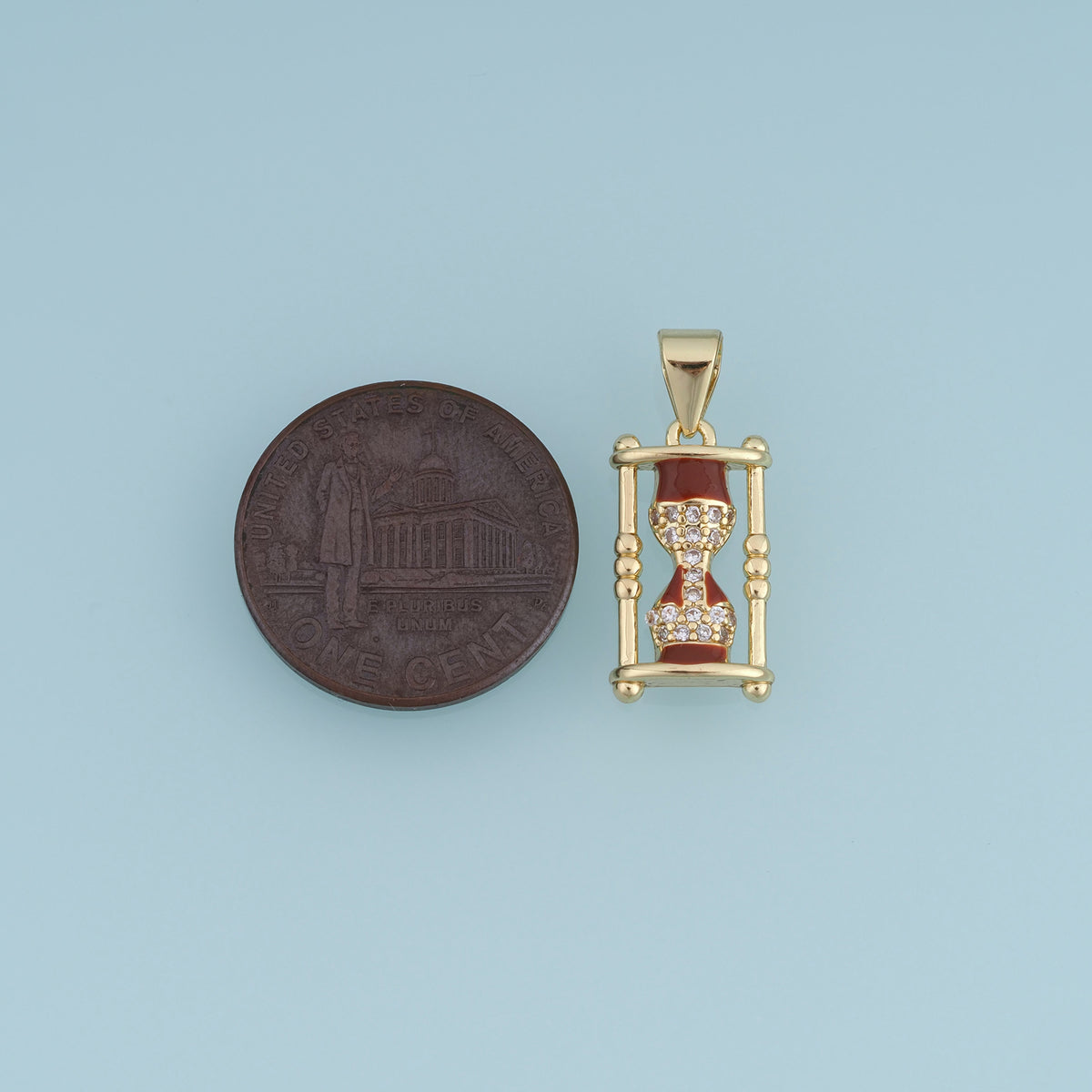 18K Gold Filled Hourglass Charm,Enamel Hourglass Pendant Vintage Time Charm for Bracelet Necklace DIY Jewelry Making Supply