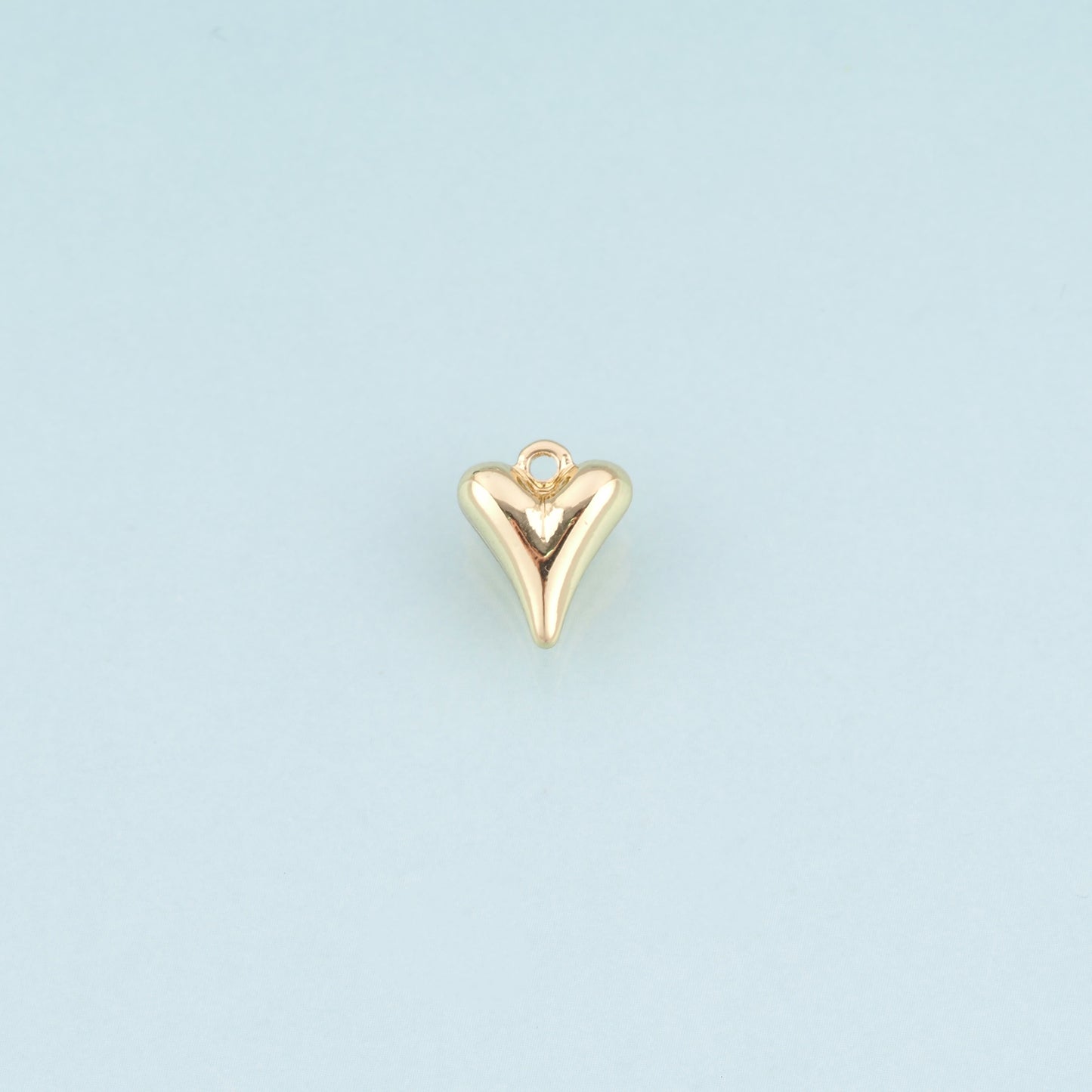 18K Gold Filled Heart Pendant,Minimalist Heart Charm Bracelet Necklace for DIY Jewelry Making Supply
