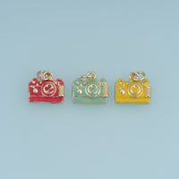 18K Gold Filled Camera Charm,Colorful Enamel Camera Pendant Photography Charm for Bracelet Necklace DIY Jewelry Making Supply