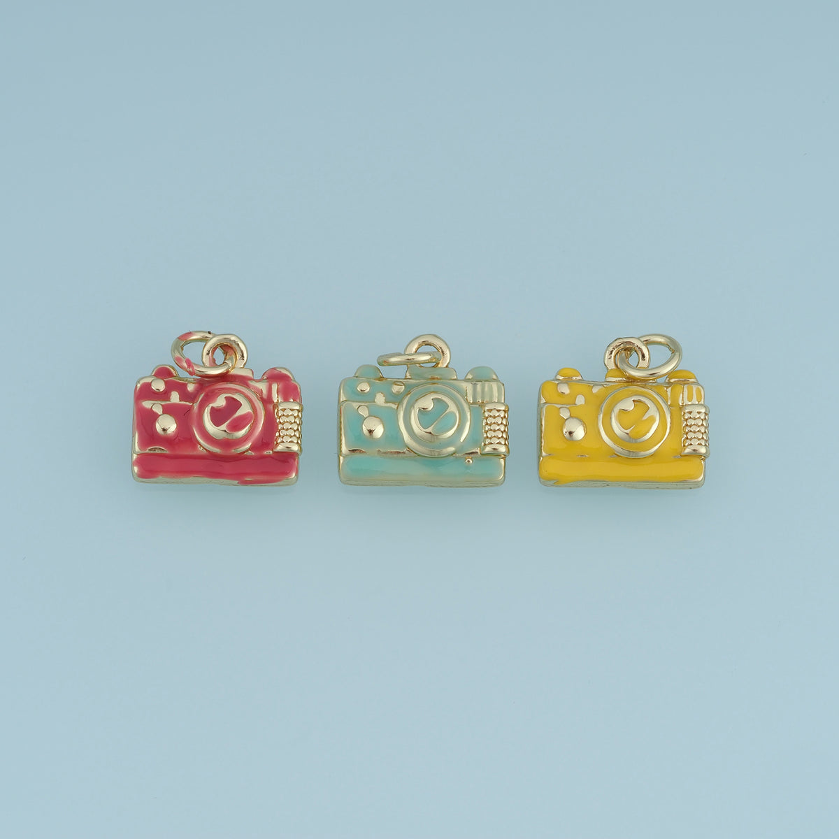 18K Gold Filled Camera Charm,Colorful Enamel Camera Pendant Photography Charm for Bracelet Necklace DIY Jewelry Making Supply