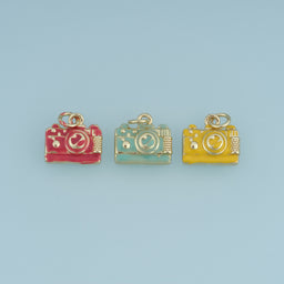 18K Gold Filled Camera Charm,Colorful Enamel Camera Pendant Photography Charm for Bracelet Necklace DIY Jewelry Making Supply