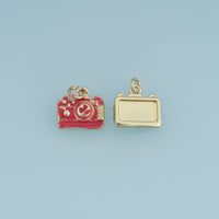 18K Gold Filled Camera Charm,Colorful Enamel Camera Pendant Photography Charm for Bracelet Necklace DIY Jewelry Making Supply