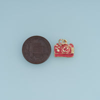 18K Gold Filled Camera Charm,Colorful Enamel Camera Pendant Photography Charm for Bracelet Necklace DIY Jewelry Making Supply