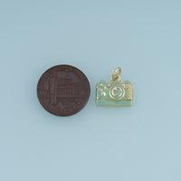 18K Gold Filled Camera Charm,Colorful Enamel Camera Pendant Photography Charm for Bracelet Necklace DIY Jewelry Making Supply