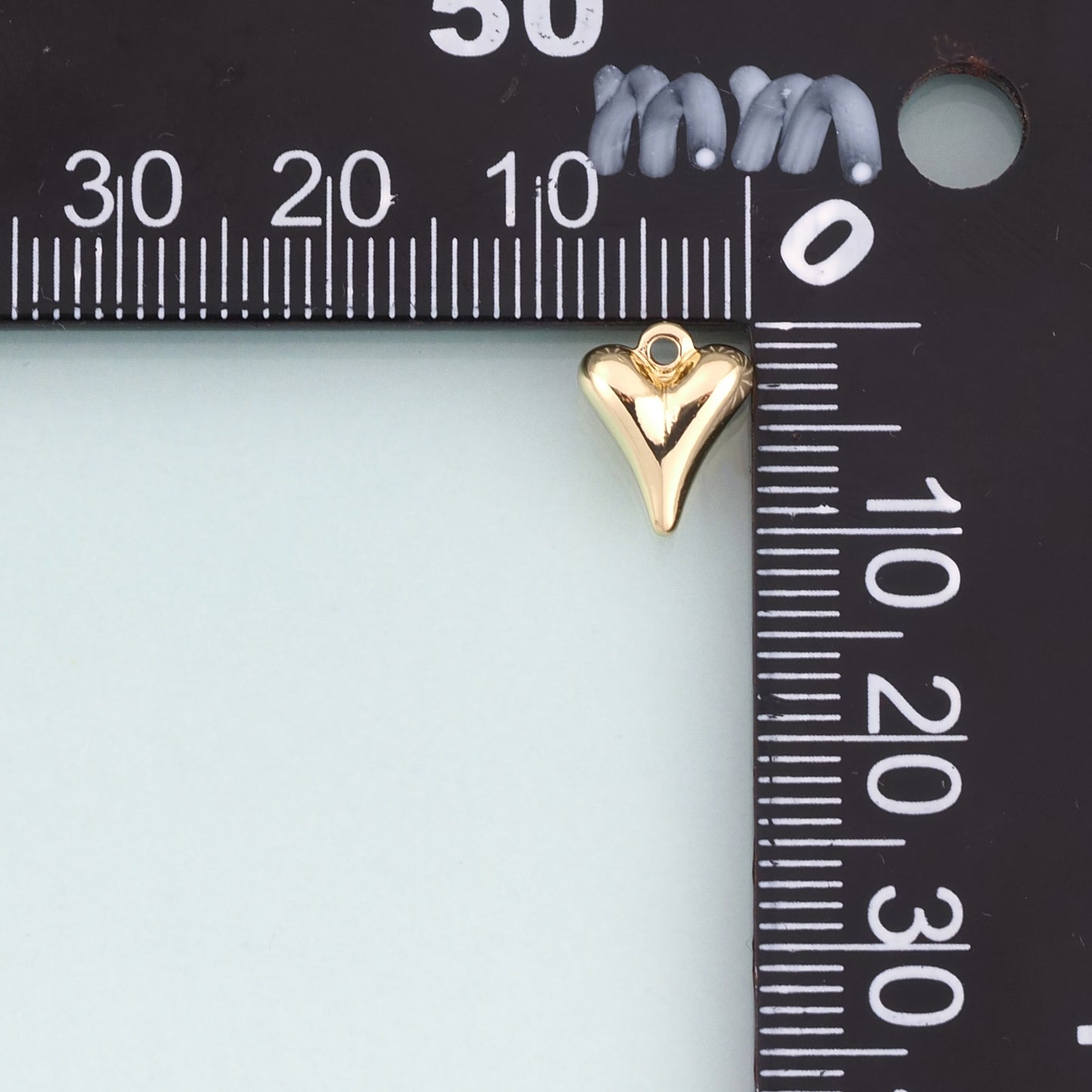 18K Gold Filled Heart Pendant,Minimalist Heart Charm Bracelet Necklace for DIY Jewelry Making Supply