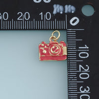 18K Gold Filled Camera Charm,Colorful Enamel Camera Pendant Photography Charm for Bracelet Necklace DIY Jewelry Making Supply