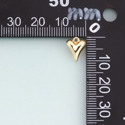 18K Gold Filled Heart Pendant,Minimalist Heart Charm Bracelet Necklace for DIY Jewelry Making Supply