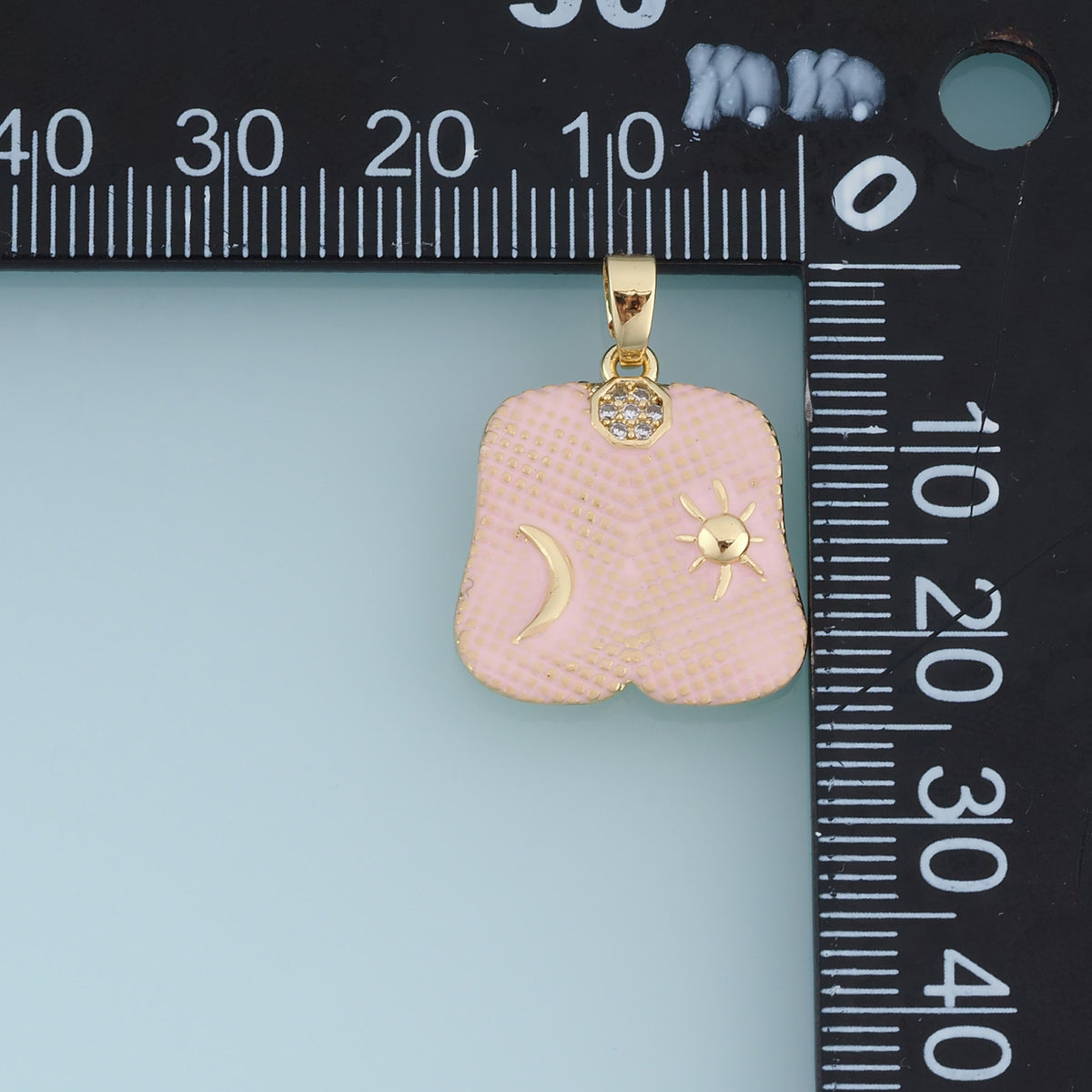 18K Gold Filled Sun Moon Charm,Enamel Celestial Pendant with Moon and Sun Design for Bracelet Necklace DIY Jewelry Making Supply