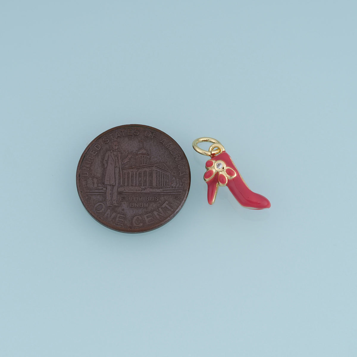 18K Gold Filled High Heel Shoe Charm,Colorful Enamel Shoe Pendant Fashion Charm for Bracelet Necklace DIY Jewelry Making Supply