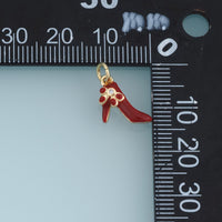 18K Gold Filled High Heel Shoe Charm,Colorful Enamel Shoe Pendant Fashion Charm for Bracelet Necklace DIY Jewelry Making Supply