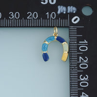 18K Gold Filled Horseshoe Charm,Colorful Enamel Horseshoe Pendant Lucky Charm for Bracelet Necklace DIY Jewelry Making Supply