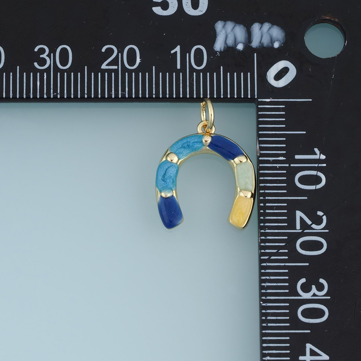 18K Gold Filled Horseshoe Charm,Colorful Enamel Horseshoe Pendant Lucky Charm for Bracelet Necklace DIY Jewelry Making Supply