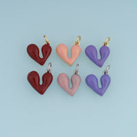 18K Gold Filled Heart Charm,Colorful Enamel Heart Pendant Cute Love Charm for Bracelet Necklace DIY Jewelry Making Supply