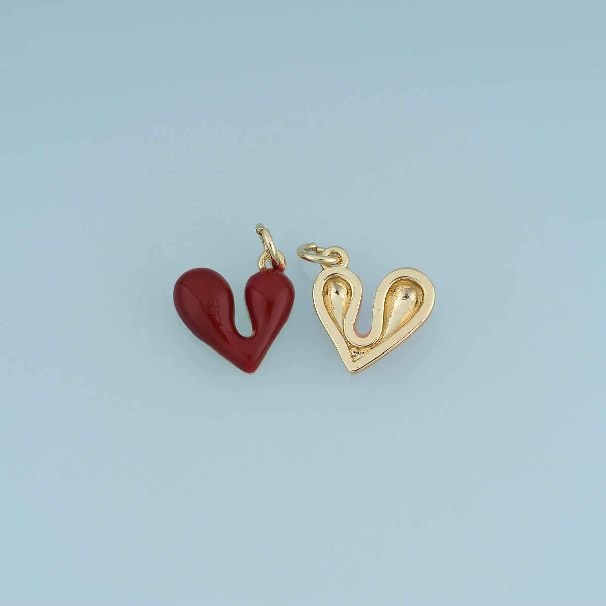 18K Gold Filled Heart Charm,Colorful Enamel Heart Pendant Cute Love Charm for Bracelet Necklace DIY Jewelry Making Supply