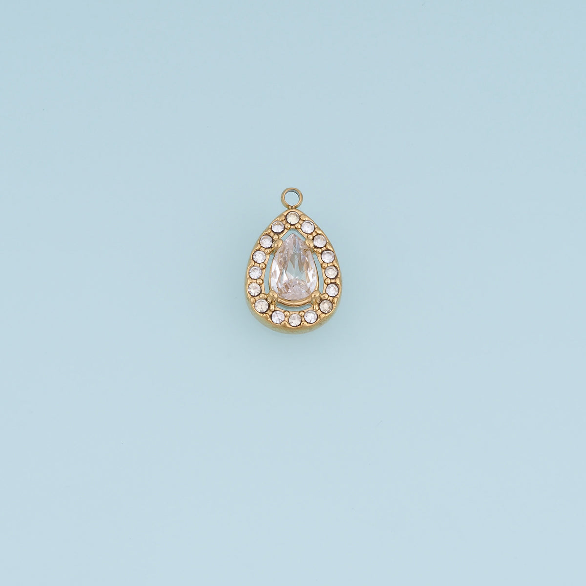 Teardrop Crystal Pendant,14K Gold Silver Sparkling Rhinestone Charm DIY Charm for Necklace Bracelet Making
