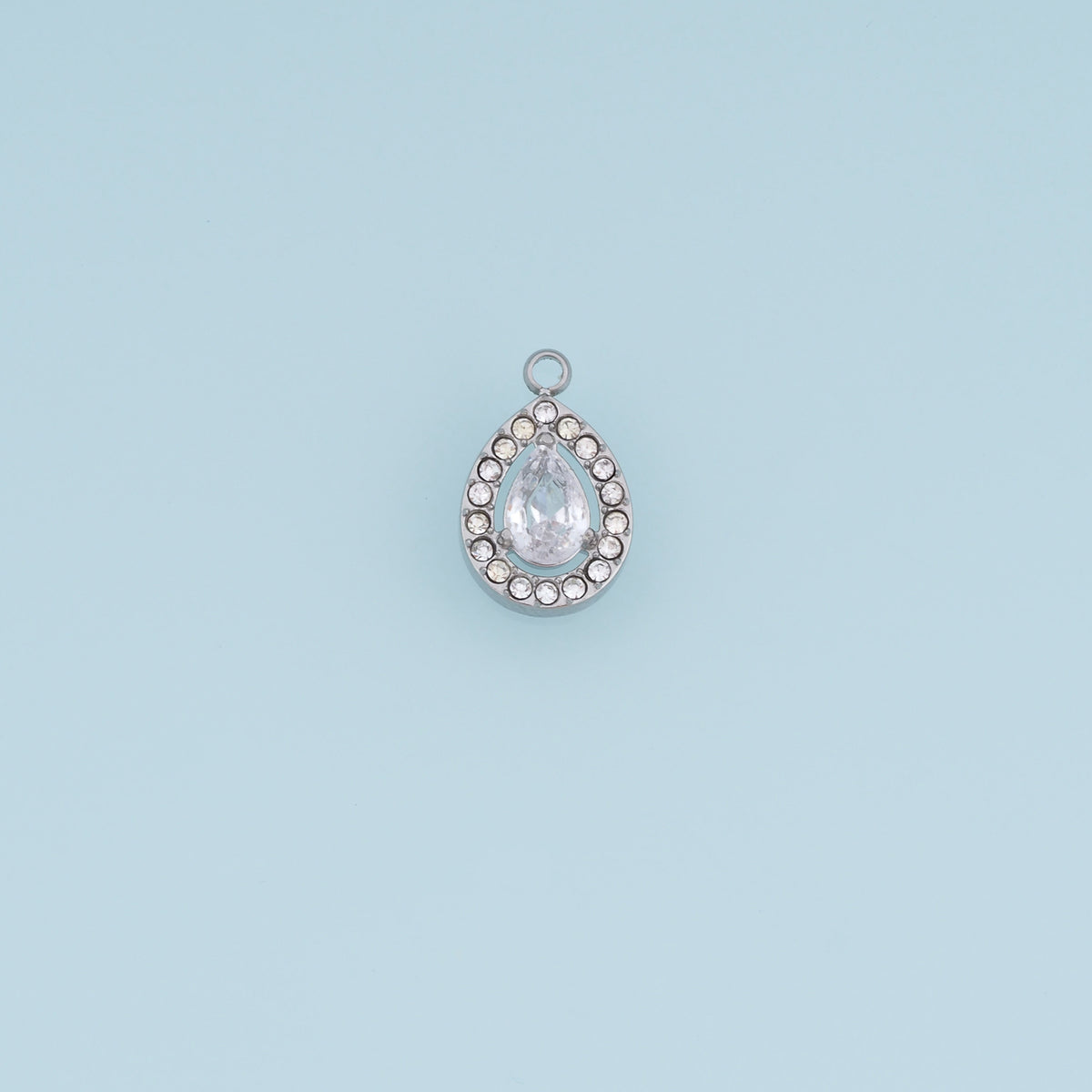 Teardrop Crystal Pendant,14K Gold Silver Sparkling Rhinestone Charm DIY Charm for Necklace Bracelet Making