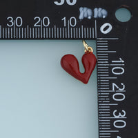18K Gold Filled Heart Charm,Colorful Enamel Heart Pendant Cute Love Charm for Bracelet Necklace DIY Jewelry Making Supply