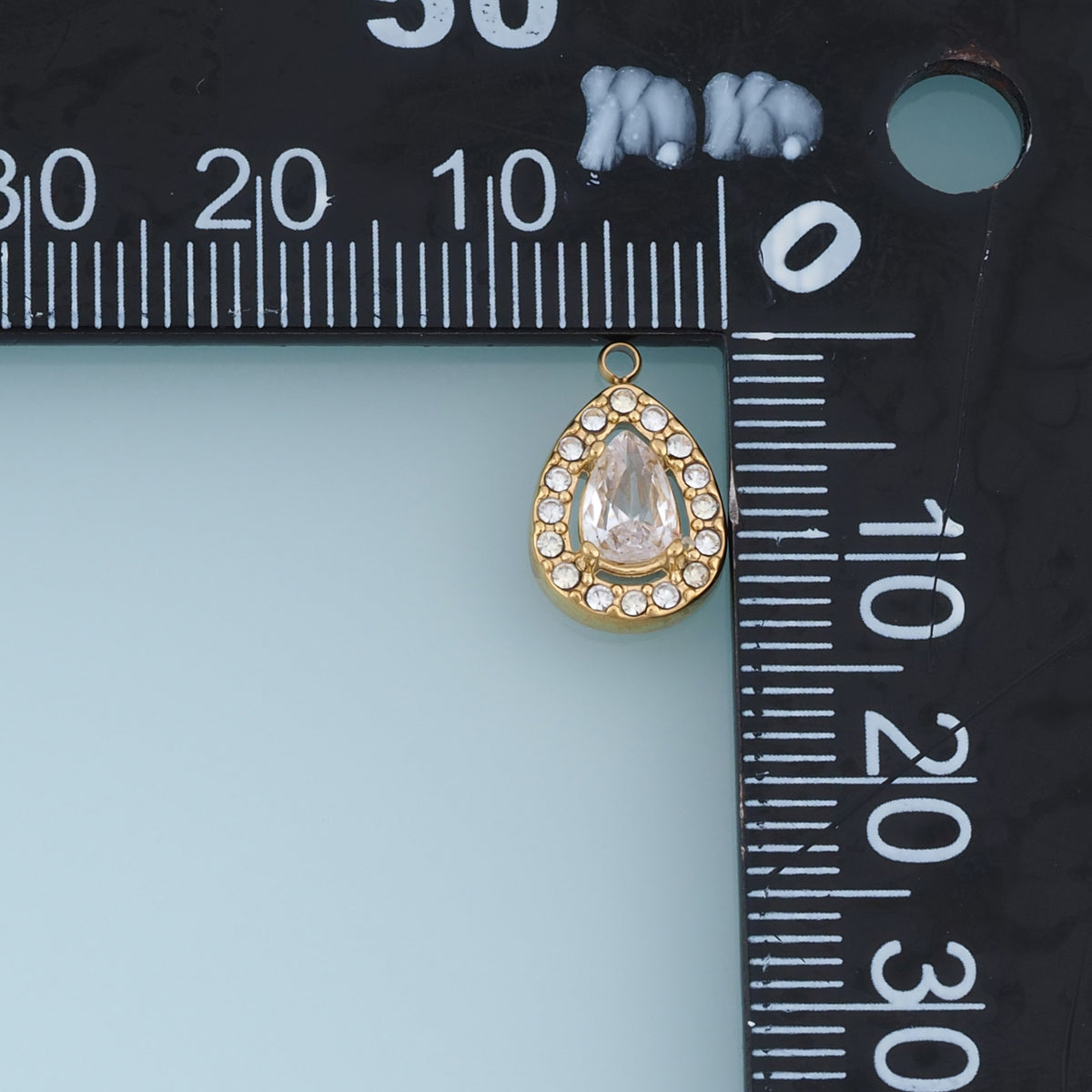 Teardrop Crystal Pendant,14K Gold Silver Sparkling Rhinestone Charm DIY Charm for Necklace Bracelet Making