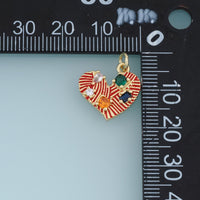 18K Gold Filled Gemstone Heart Charm,Colorful Stone Heart Pendant Vintage Heart Charm for Bracelet Necklace DIY Jewelry Making Supply