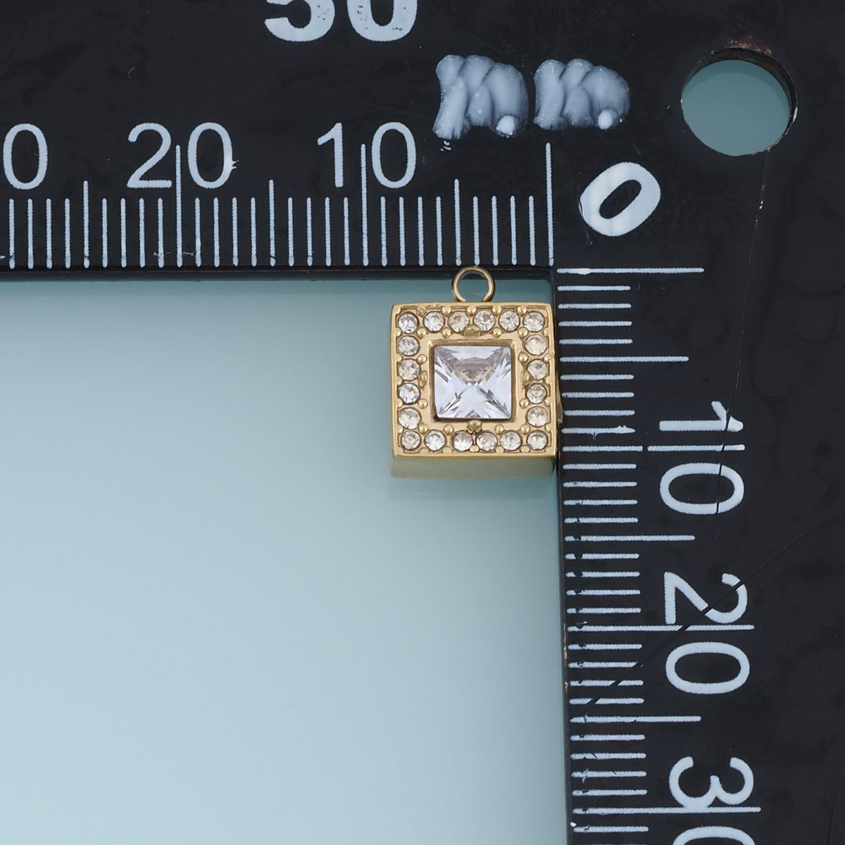 Square Crystal Pendant,14K Gold Silver Geometric Rhinestone Charm DIY Charm for Necklace Bracelet Making